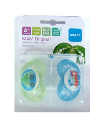 MAM laza za bebe i decu (varalica) Original silikon 2 meseca + 2 kom
