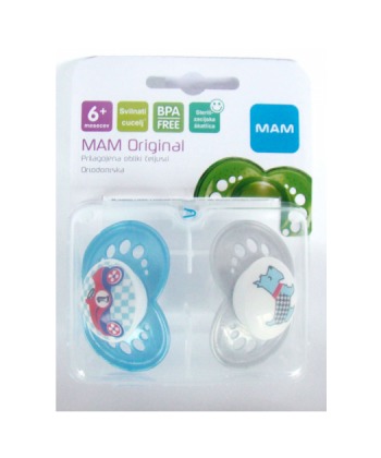 MAM laza za bebe i decu (varalica) Original silikon 2 meseca + 2 kom