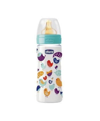 Chicco plasticna flasica za bebe 330 ml kaucuk 4 meseca +