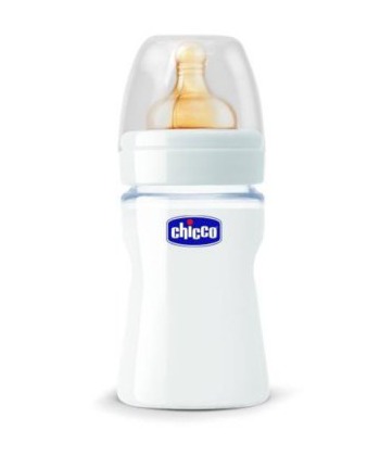 Chicco staklena flasica za bebe 150 ml silikon 0 meseci +