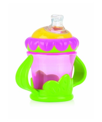 Nuby plasticna casa za decu sa silikonskim piskom i ruckama Flower 4 meseca +