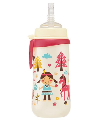Nip casa 330 ml 12m+ silikonska slamcica crvena