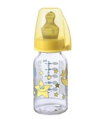 Nip staklena flasica Sleepy 125 ml sa silikonskom cuclom za mleko 0 6