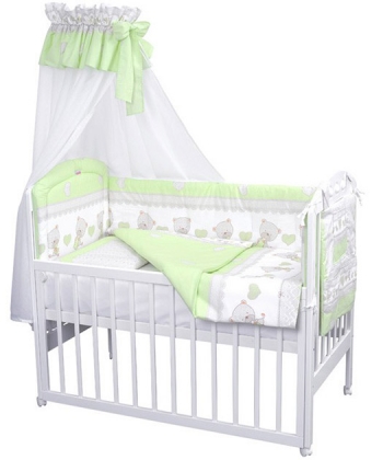 Textil komplet posteljine za bebe meda - Zelena