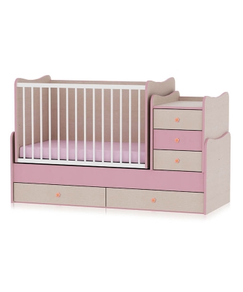 Lorelli Bertoni krevetac za bebe Maxi Plus Oak Pink