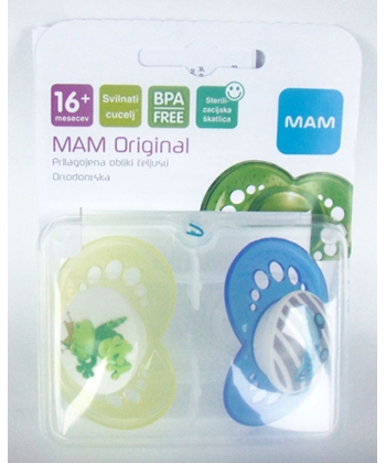 MAM laza za bebe i decu (varalica) original silikon 16 meseci + 2 kom