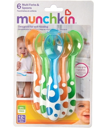 Munchkin viljuska i kasika za hranjenje dece sarena 12 meseci + 6 kom