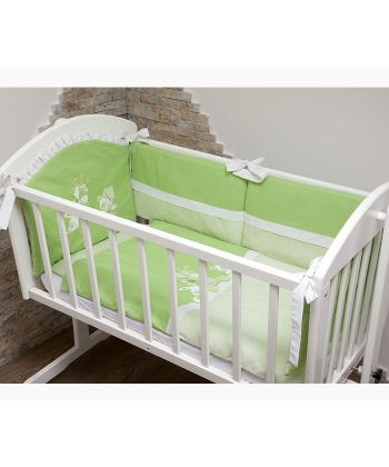 Tri Drugara posteljina za kolevku za bebe zelena