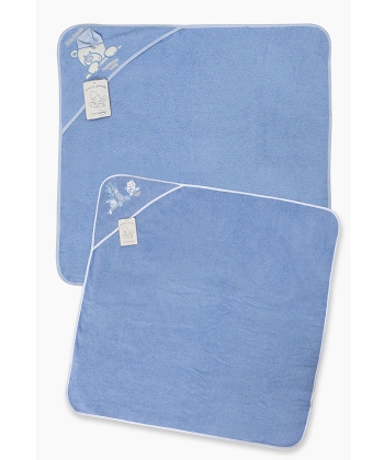 Tri Drugara peškir za bebe sa kapuljačom 75 x 75 plava