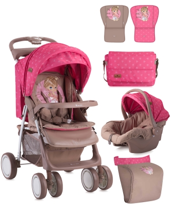 Lorelli Bertoni Kolica za bebe Foxy Set Beige & Rose Princess