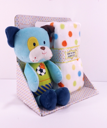 Jungle ćebe za bebe sa igračkom MEDA - plavi