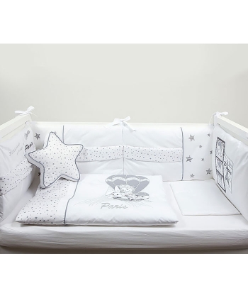 Tri drugara u Parizu komplet posteljine za krevetac 120x60 cm - Bela