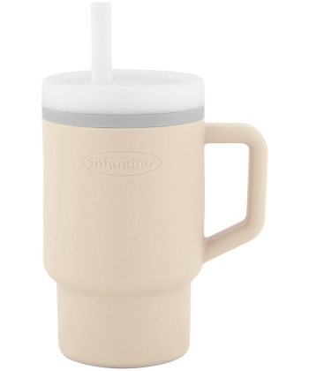 Infantino silikonska čaša sa slamčicom 266ml, 6m+ Bež - 22115405