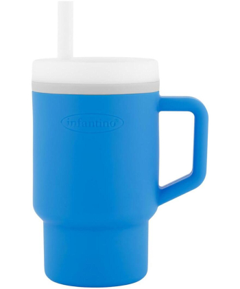 Infantino silikonska čaša sa slamčicom 266ml, 6m+ Plava - 22115391