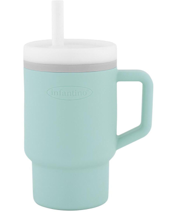 Infantino silikonska čaša sa slamčicom 266ml, 6m+ Tirkiz - 22115408