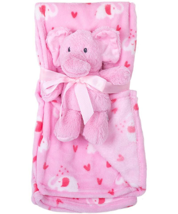 Jungle ćebe i plišana igračkica za bebe Slonče Roze 31000848