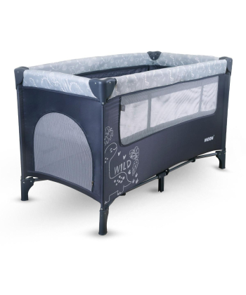 Jungle Moon prenosivi krevetac za bebe 2 nivoa Grey