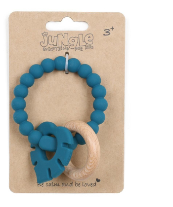 Jungle silikonska glodalica 3 u 1 Heart Blue