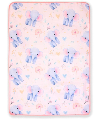 Jungle vodootporna navlaka sa lastišom za dušek 60x120 cm Slonići roze