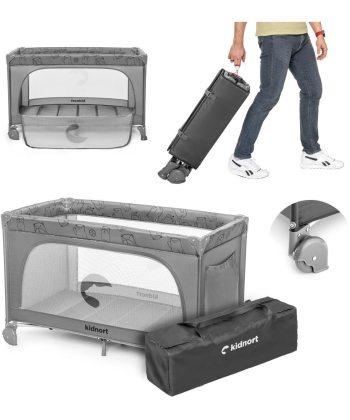 Kidnort Grotta prenosivi krevetac jedan nivo Light Grey Melange