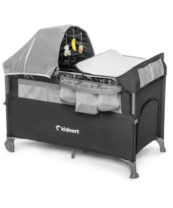 Kidnort Stugan prenosivi krevetac dva nivoa Dark Grey Melange