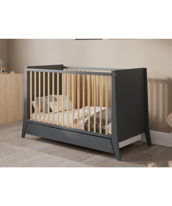 Lettino Cosmo krevetac za bebe sa fiokom 120x60 Antracit Pine
