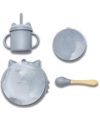 Lorelli silikonski set za hranjenje (posuda, tanjir, šolja i kašika) Grey