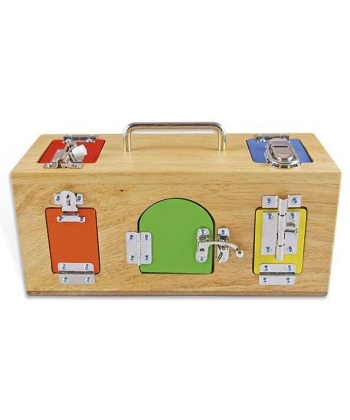 Montesori Drvena kutija sa bravama i katncima igračka za decu - 14096