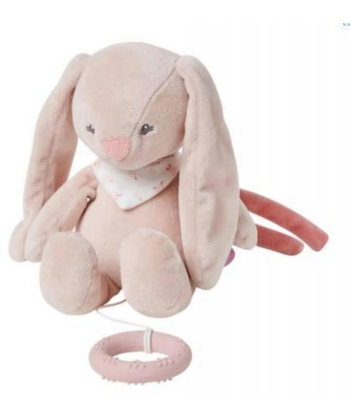 Nattou Muzička plišana igračka za bebe za bebe Zeka Pomme Roze 23 cm - A074915