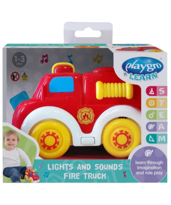 Playgro svetleća muzička igračka vatrogasno vozilo Red