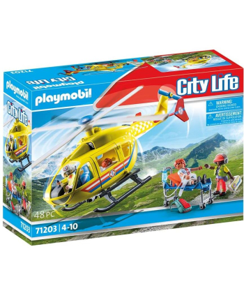 Playmobil igračka za dečake City Life Ambulatni helikopter 48 elemenata - 37084