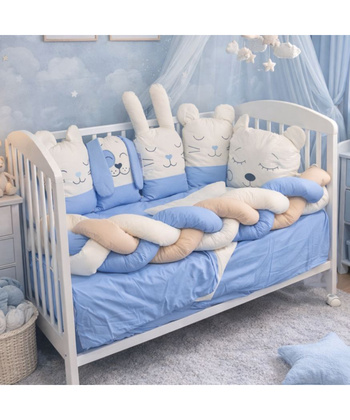 Ready komplet posteljina za krevetac za bebe Friends 120x60 cm Plava