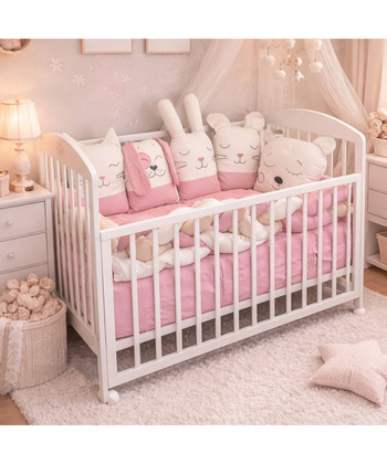 Ready komplet posteljina za krevetac za bebe Friends 120x60 cm Roze