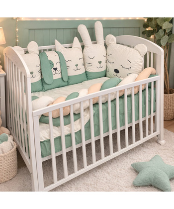 Ready komplet posteljina za krevetac za bebe Friends 120x60 cm Zelena