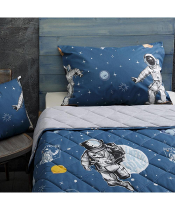 STEFAN komplet za dečiji krevet 4 u 1 Plavi Astronaut 140x200cm