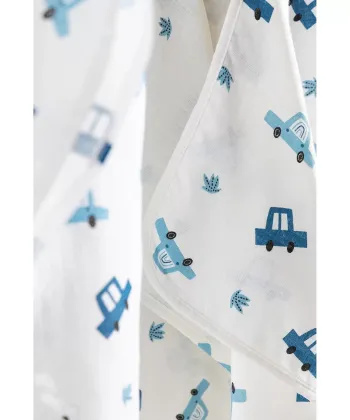 STEFAN muslin pelena za bebe 78x78cm - Auto