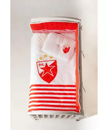 STEFAN posteljina za bebe sa ogradicom Crvena Zvezda digitalna