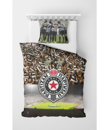 STEFAN posteljni set (navlake) za dečiji krevet 2 u 1 Partizan Stadion 140x200