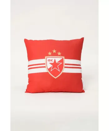STEFAN ukrasni jastuk Crvena zvezda 40x40 cm bela pruga