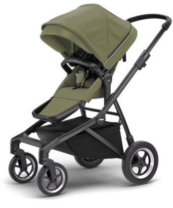 THULE Sleek kolica za decu sa crnim ramom Soft Green