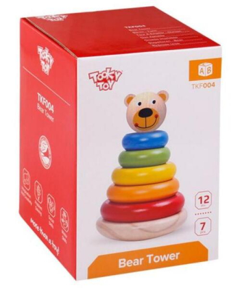 Tooky toy drvena igračka za decu Kula za slaganje Oblika meda - A058539