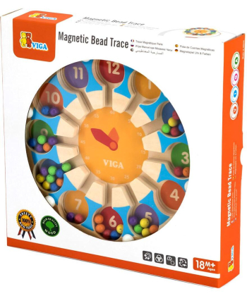Viga Drvene magnetne perlice-sat drvena igračka za decu - 24692