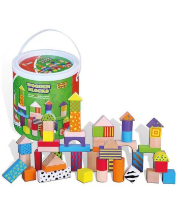 Viga šareni blokovi za slaganje u kutiji drvena edukativna igračka za decu - 10482