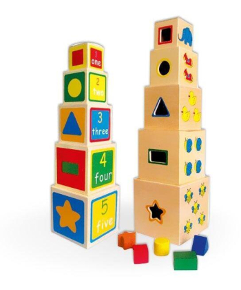 Viga Slagalice kocka u kocku oblik drvena igračka ze decu - 6127