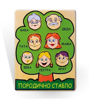 Viga Umetaljka porodično stablo drvena edukativna igračka za decu - 8954