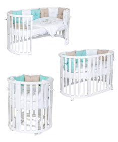 Kiddy Joy Sunce krevetac za bebe 5u1 sa klackalicom - White