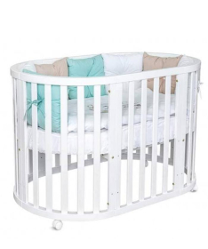 Kiddy Joy Sunce krevetac za bebe 5u1 sa klackalicom - White