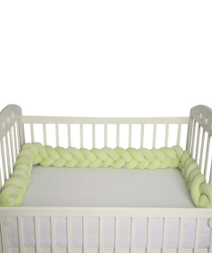 Textil Plišana Pletenica (ogradica) za krevetac 15x240 cm - Zelena