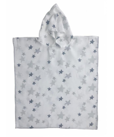 Textil pončo za plažu za bebe Zvezdice 63x70 cm - Roze