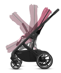 Cybex Balios S Lux kolica za bebe crni ram - Magnolia Pink